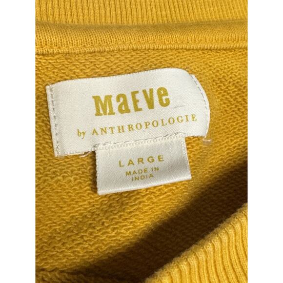 By Anthropologie Maeve L Gold Black Dog Graphic Pink Striped Sleeve Sweatshirt - Picture 3 of 8